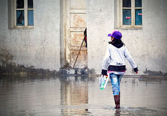 Tibetan Girl Walking To School